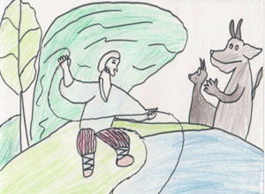 рисунок "Сказка о Попе и его работнике Балде"