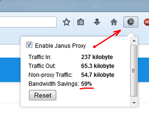 Janus Proxy сжатие трафика Mozilla