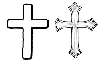 рисунок крест карандашом своими руками