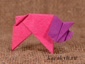 свинья из денег оригами