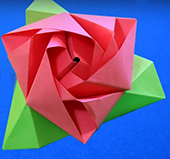 роза-коробка в технике оригами