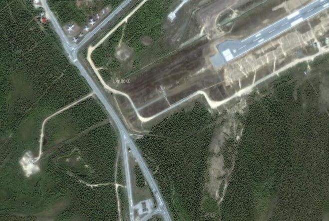 Спутниковый снимок ВПП аэропорта Салехард