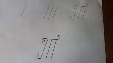 Как красиво нарисовать поэтапно букву "Т".