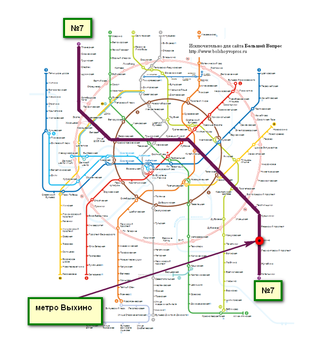 Метро выставочная на схеме метро