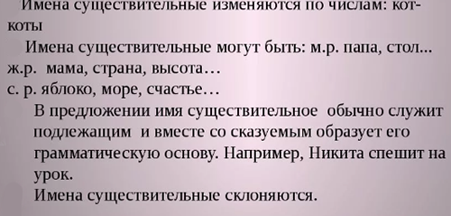 Как написать доклад на тему "Что я знаю об имени существительном­", 3 класс?