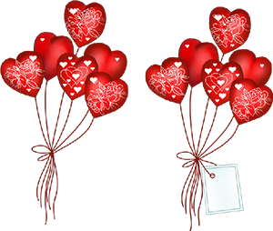 шарики-сердечки на день Святого Валентина клипарт прозрачный фон