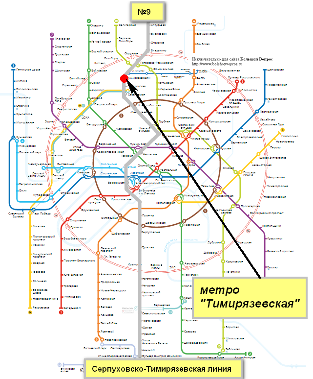 Метро тимирязевская на карте