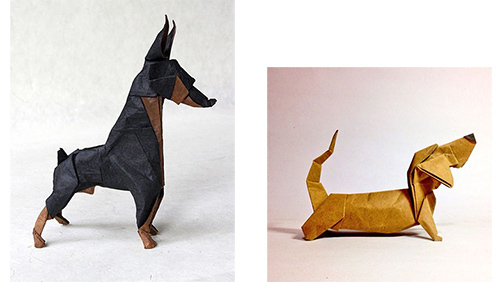 собака оригами