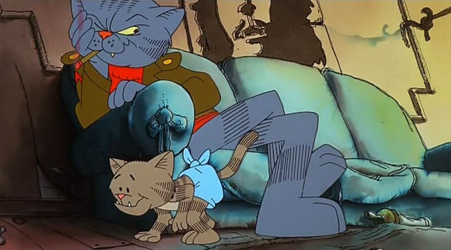 Кадр из мультфильма "Девять жизней кота Фрица"