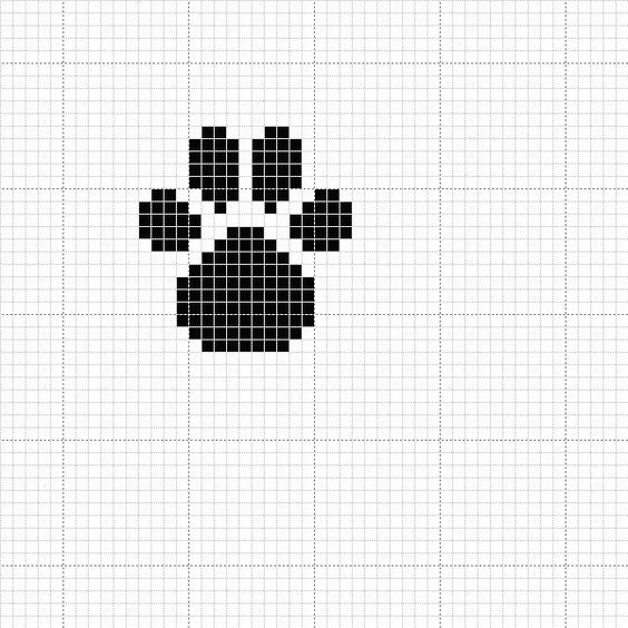 отпечаток собачьего следа вышивка крестиком схема