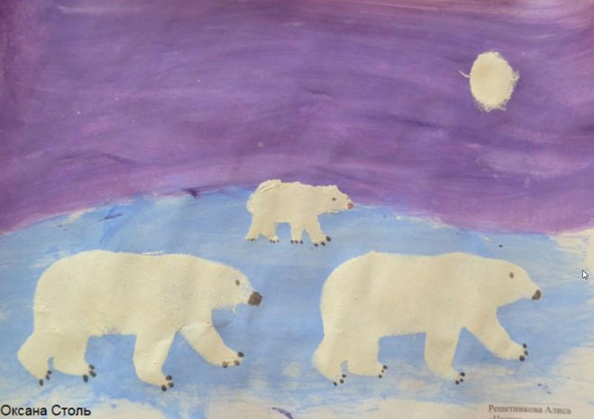 Как нарисовать белых медведей гуашью поэтапно мастер-класс для детей