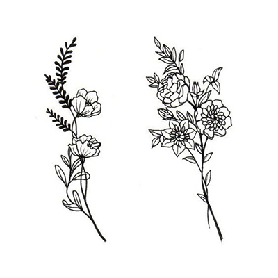 цветочная татуировка рисунок шаблон