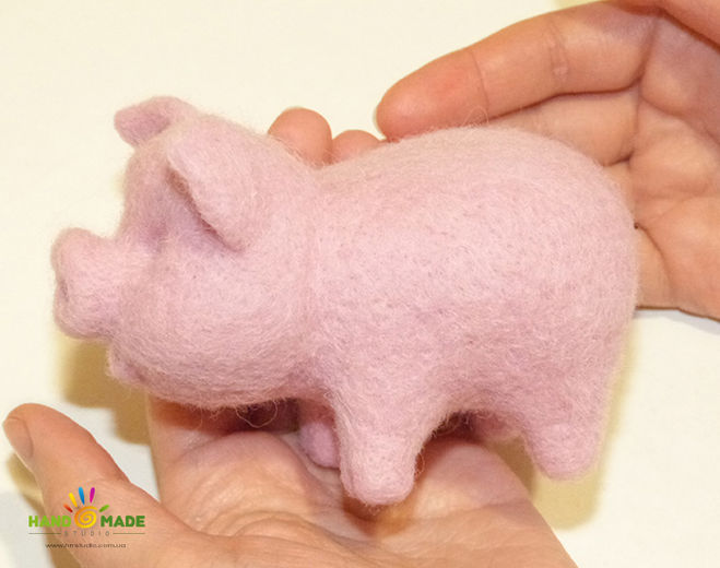 поделка свинка своими руками, как свалять свинку из шерсти, Как сделать свинку поэтапно