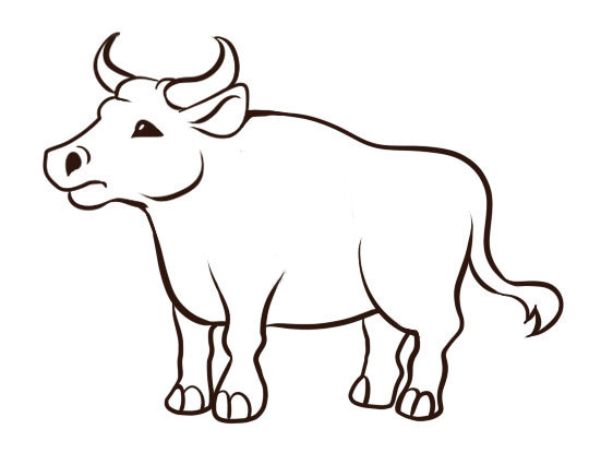 рисунок с быком своими руками поэтапно