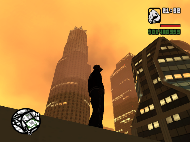 gta san andreas парашют на крыше башни.