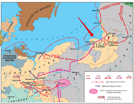 Оккупация восточной пруссии россией в 1758 1762. Пруссия в семилетней войне карта. Карта семилетней войны 1756-1763.