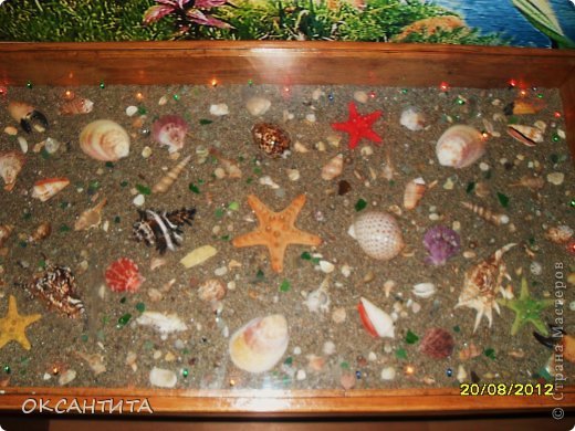 как украсить столик морскими ракушками