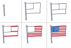 как нарисовать американский флаг