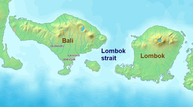остров Ломбок на карте