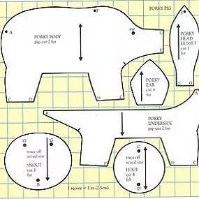 как сшить свинью в стиле пэчворк, выкройки свиньи