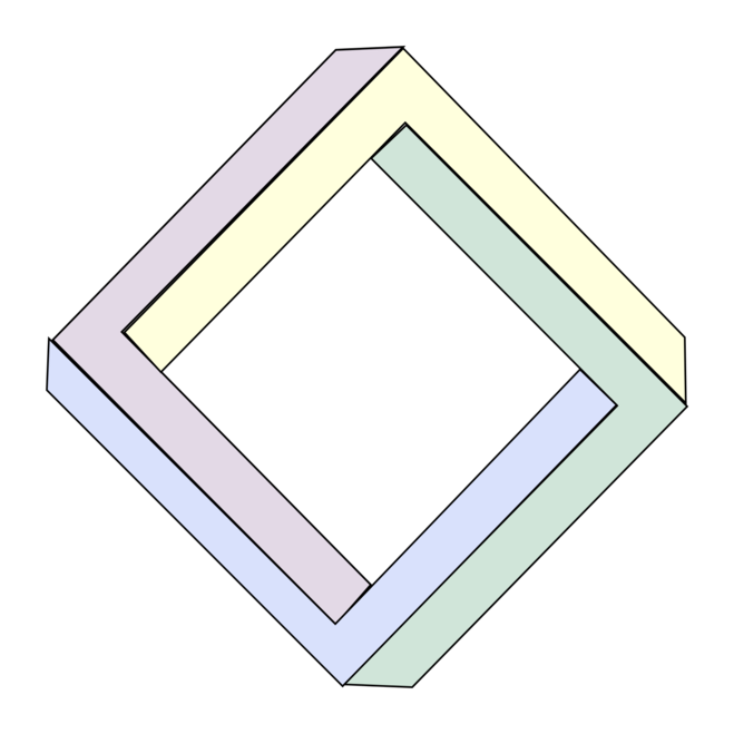 Иллюзорный квадрат рисование