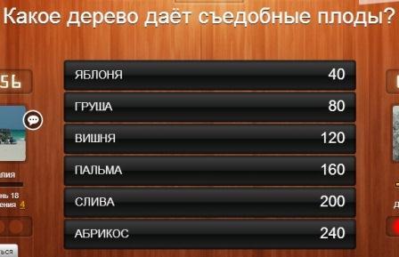 какое дерево дает съедобные плоды 100 к 1 ответ