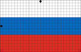 Российский флаг крестиком схема