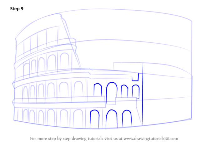 как нарисовать Рим поэтапно, как нарисовать Колизей