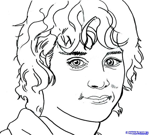 Как нарисовать портрет Фродо из Властелин Колец карандашом поэтапно