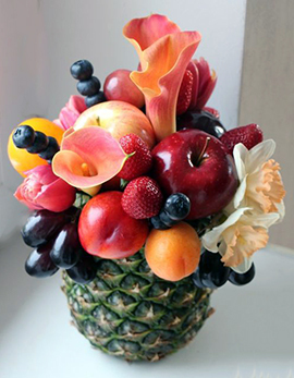 букет из фруктово и ягод своими руками в подарок на 8 марта
