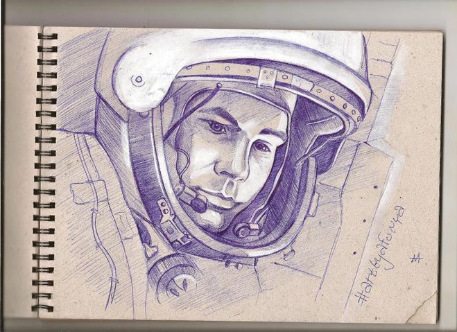 рисунок космонавта