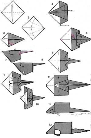 Мышка оригами схема