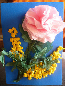 открытка с цветком на 8 марта св. руками