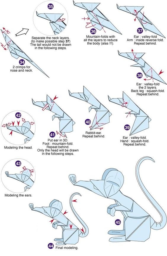 Крыса из бумаги оригами