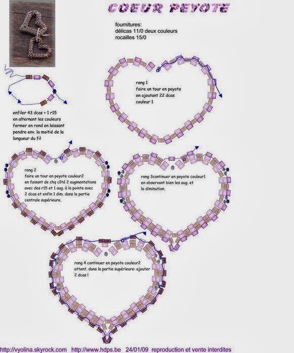 схема плетения сердца из бисера