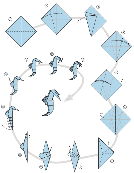 морской конек оригами