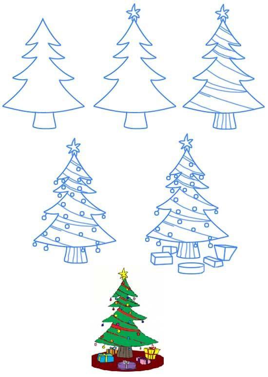 как нарисовать Новый год поэтапно, как нарисовать елочку http://www.bolshoyvo­<wbr/>pros.ru