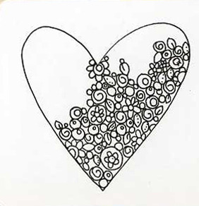 рисунок с сердцем в стиле дудлинг