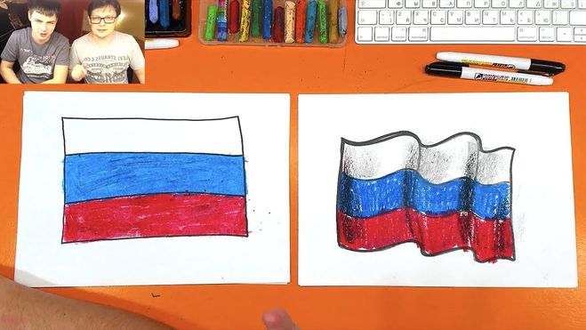 Как нарисовать флаг России поэтапно