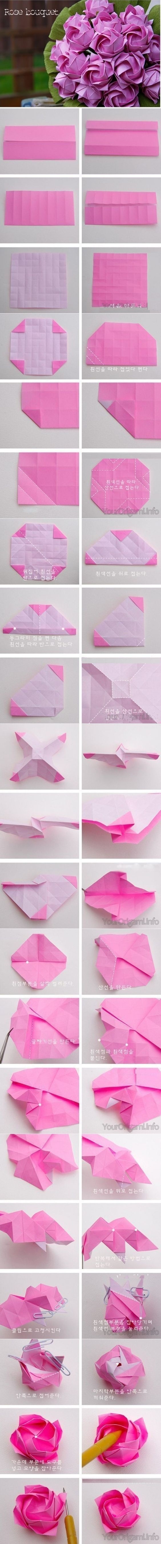 букет роз оригами