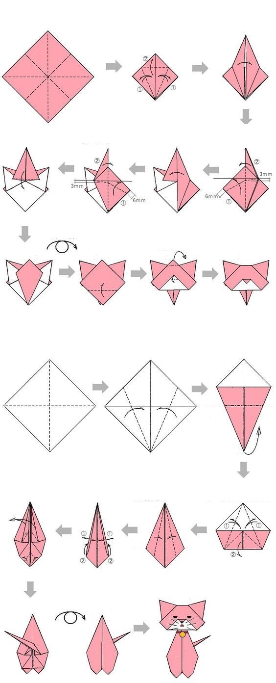 кот оригами