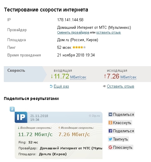 Показания с сайта 2ip.ru
