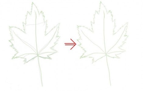 как нарисовать листья 2