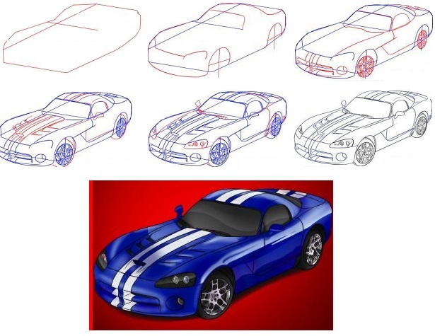 Как можно нарисовать легко гоночную машину