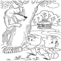 Нарисовать волка из сказки Три поросенка