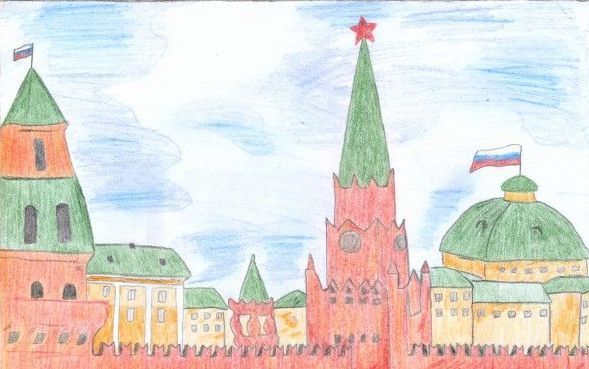 Кремль стена рисунок