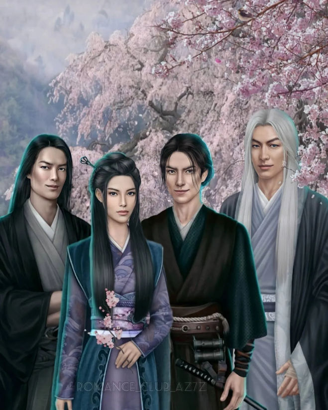 Слева направо: Масамунэ, Мэй, Кадзу и Такао.