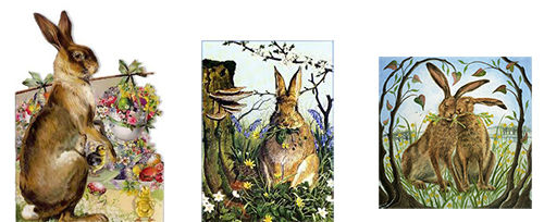 винтажные открытки с зайцем на Пасху