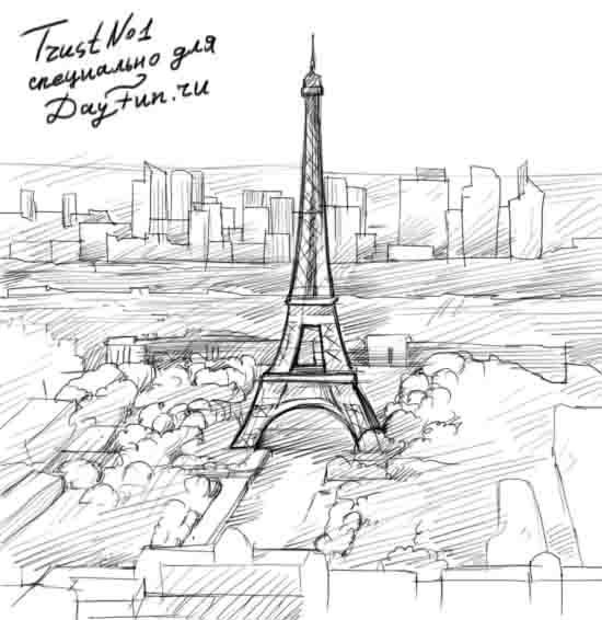 рисунок Эйфелева башня