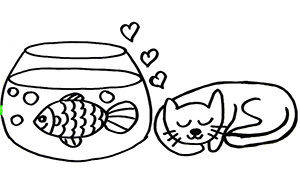 как нарисовать кошку и рыбку поэтапно? Как нарисовать кота и рыбу поэтапно?